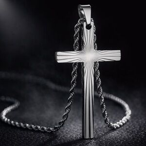 Silver Cross Pendant Necklace